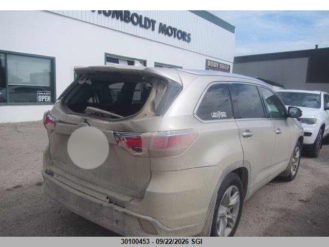 Продажа на аукционе авто 2015 Toyota Highlander Limited/ltd Platinum, vin: 5TDDKRFH6FS129931, номер лота: 30100453