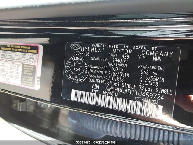 Hyundai Kona Preferred 2026 KM8HBCAB1TU459724 Image 9