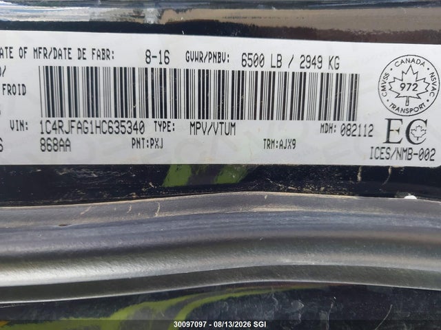 Aukcja sprzedaży 2017 Jeep Grand Cherokee Laredo, vin: 1C4RJFAG1HC635340, numer aukcji: 30097097