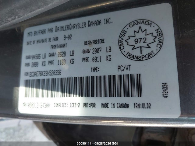 Aukcja sprzedaży 2003 Chrysler 300m Special, vin: 2C3AE76K23H520356, numer aukcji: 30099114