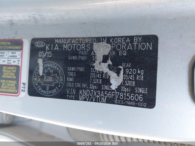 Продажа на аукционе авто 2015 Kia Soul !, vin: KNDJX3A56F7815606, номер лота: 30097282