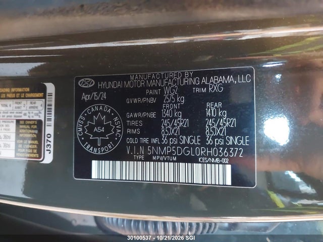 Hyundai Santa Fe Calligraphy 2024 5NMP5DGL0RH036372 Image 9