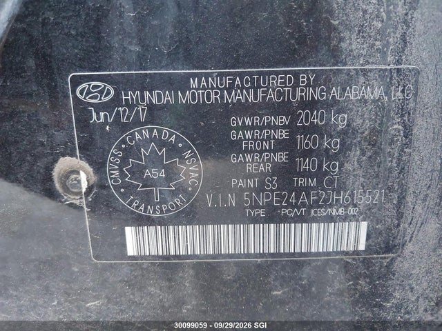 Hyundai SONATA SE 2018 5NPE24AF2JH615521 Image 9