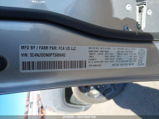 30100551 :رقم المزاد ، 3C4NJDDN0PT506845 vin ، 2023 Jeep Compass Trailhawk مزاد بيع