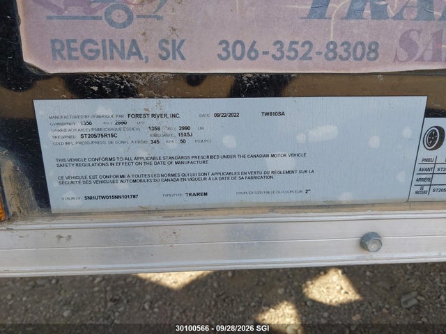Continental Cargo Tail Wind 2022 5NHUTW015NN101787 Image 9