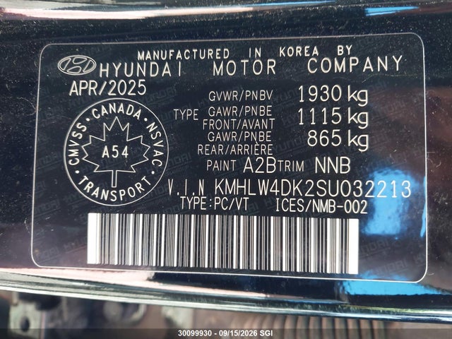 KMHLW4DK2SU032213 Hyundai ELANTRA N