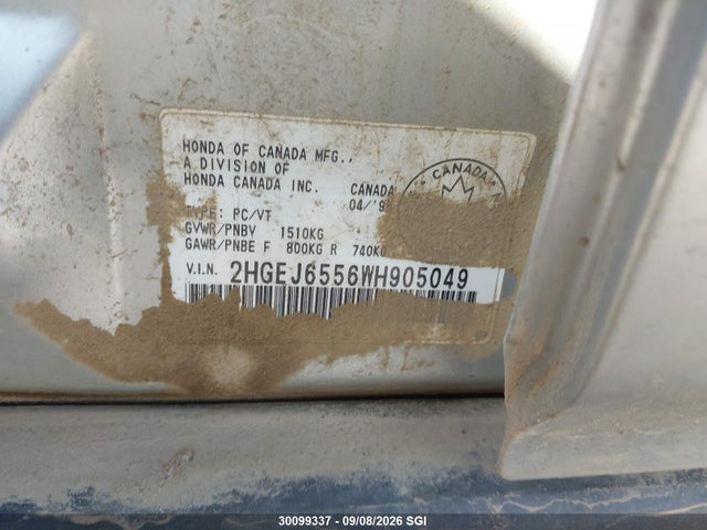 Продажа на аукционе авто 1998 Honda Civic Lx, vin: 2HGEJ6556WH905049, номер лота: 30099337