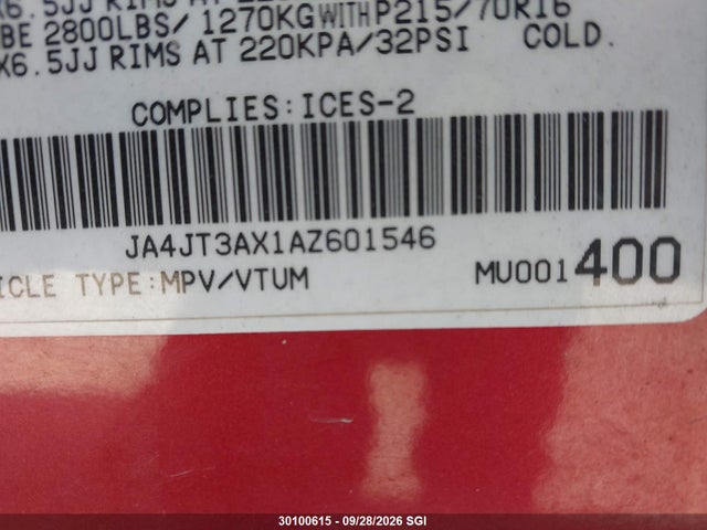 Aukcja sprzedaży 2010 Mitsubishi Outlander Xls, vin: JA4JT3AX1AZ601546, numer aukcji: 30100615