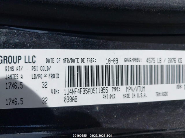 Aukcja sprzedaży 2010 Jeep Compass Sport, vin: 1J4NF4FB5AD511955, numer aukcji: 30100655