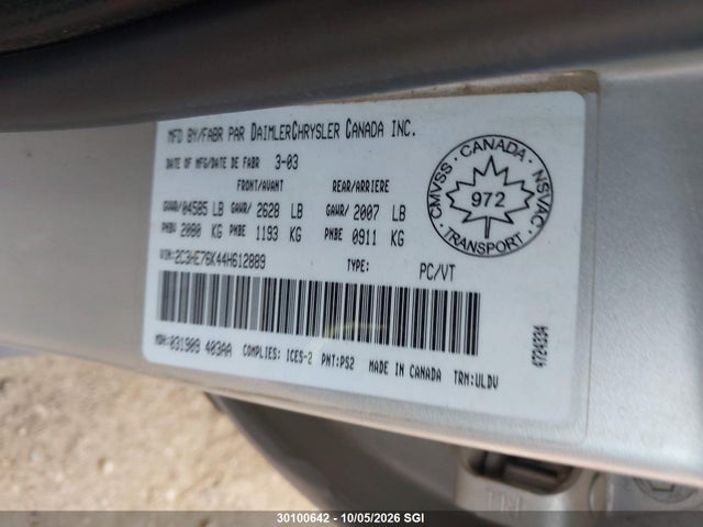 Продажа на аукционе авто 2004 Chrysler 300m Special, vin: 2C3HE76K44H612889, номер лота: 30100642