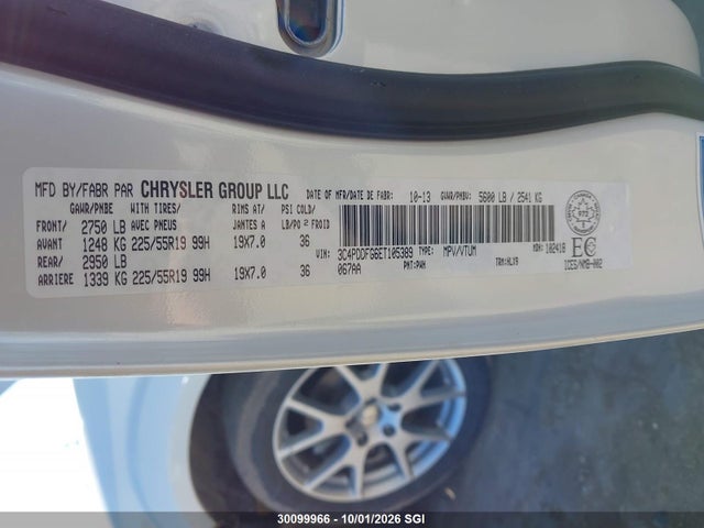 Продаж на аукціоні авто 2014 Dodge Journey R/t, vin: 3C4PDDFG6ET105389, номер лоту: 30099966