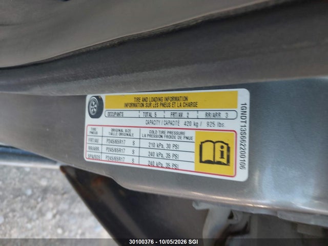 30100376 :رقم المزاد ، 1GNDT13S662200106 vin ، 2006 Chevrolet Trailblazer Ls/lt مزاد بيع