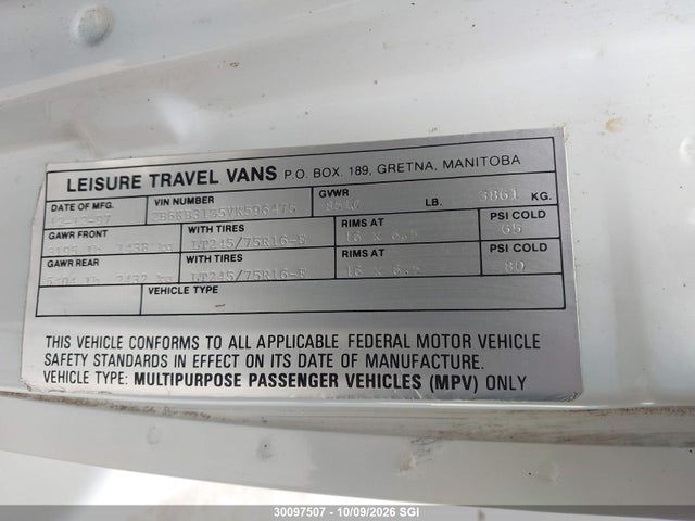 Aukcja sprzedaży 1997 Dodge Ram Van B3500, vin: 2B6KB31Z5VK596475, numer aukcji: 30097507