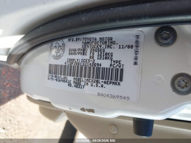 Продажа на аукционе авто 2001 Toyota Avalon Xl/xls, vin: 4T1BF28B11U142694, номер лота: 30100890