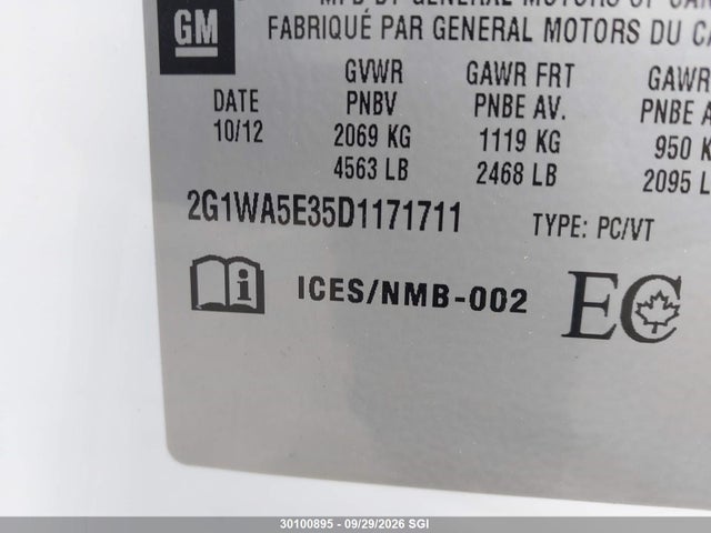 Продажа на аукционе авто 2013 Chevrolet Impala Ls, vin: 2G1WA5E35D1171711, номер лота: 30100895