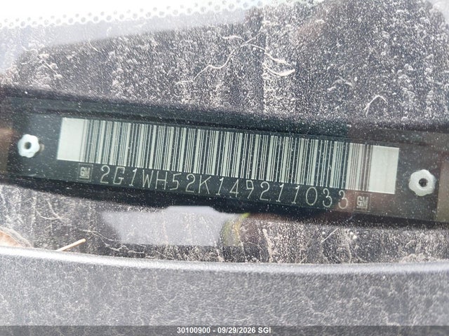 2004 Chevrolet Impala Ls მანქანა იყიდება აუქციონზე, vin: 2G1WH52K149211033, აუქციონის ნომერი: 30100900