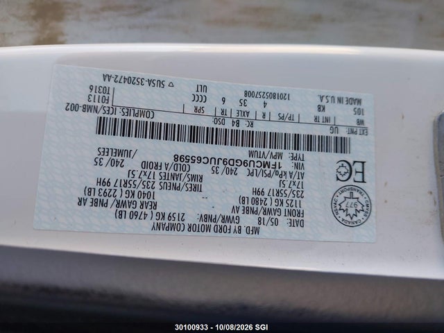 Ford ESCAPE SE 2018 1FMCU9GD9JUC65598 Image 9