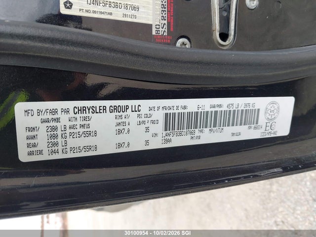 Aukcja sprzedaży 2011 Jeep Compass Limited, vin: 1J4NF5FB3BD187069, numer aukcji: 30100954