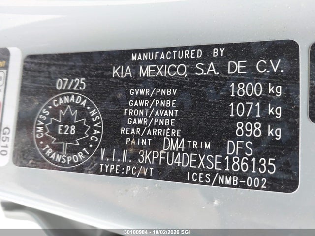 Продажа на аукционе авто 2025 Kia K4 Ex, vin: 3KPFU4DEXSE186135, номер лота: 30100984