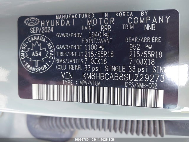 Hyundai Kona Sel 2025 KM8HBCAB8SU229273 Image 9