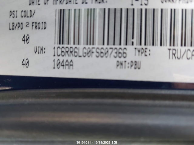 RAM 1500 Slt 2015 1C6RR6LG0FS607366 Image 9