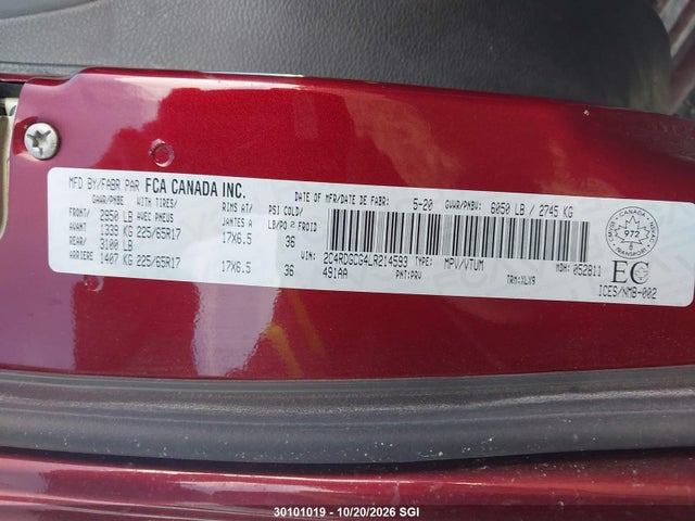 Dodge Grand Caravan Sxt 2020 2C4RDGCG4LR214593 Image 9
