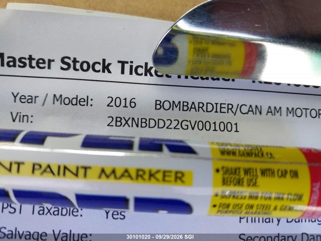 2BXNBDD22GV001001 Can-Am Spyder Roadster Rt/rt-s/ltd/sp Series
