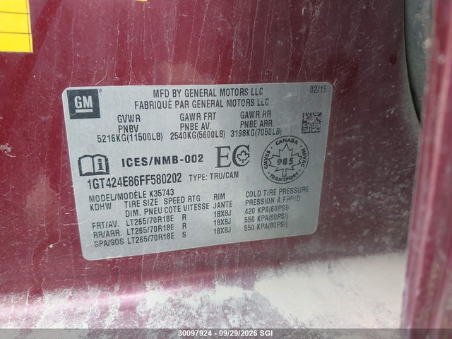 Aukcja sprzedaży 2015 Gmc Sierra K3500 Denali, vin: 1GT424E86FF580202, numer aukcji: 30097924