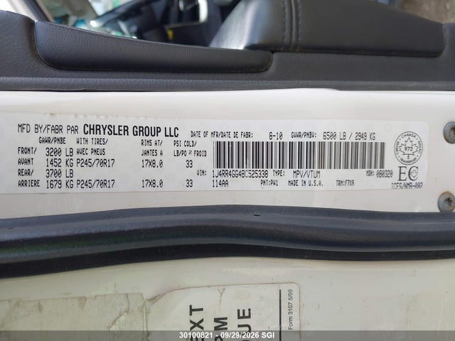 2011 Jeep Grand Cherokee Laredo მანქანა იყიდება აუქციონზე, vin: 1J4RR4GG4BC525338, აუქციონის ნომერი: 30100821
