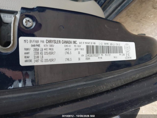 30100812 :رقم المزاد ، 2C4RDGBG7ER222577 vin ، 2014 Dodge Grand Caravan Se مزاد بيع
