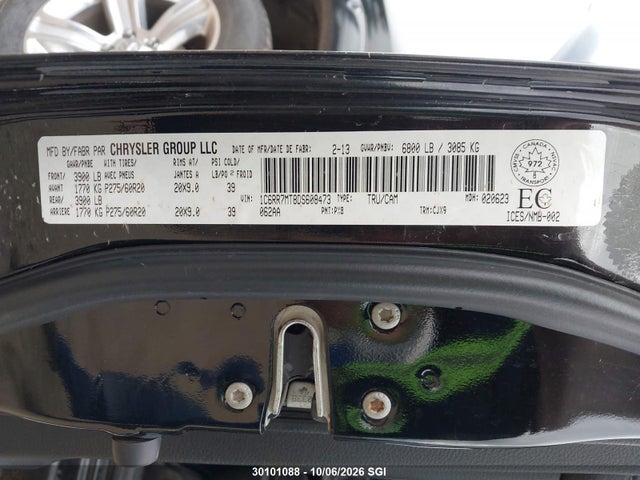 2013 Ram 1500 Sport მანქანა იყიდება აუქციონზე, vin: 1C6RR7MT8DS608473, აუქციონის ნომერი: 30101088