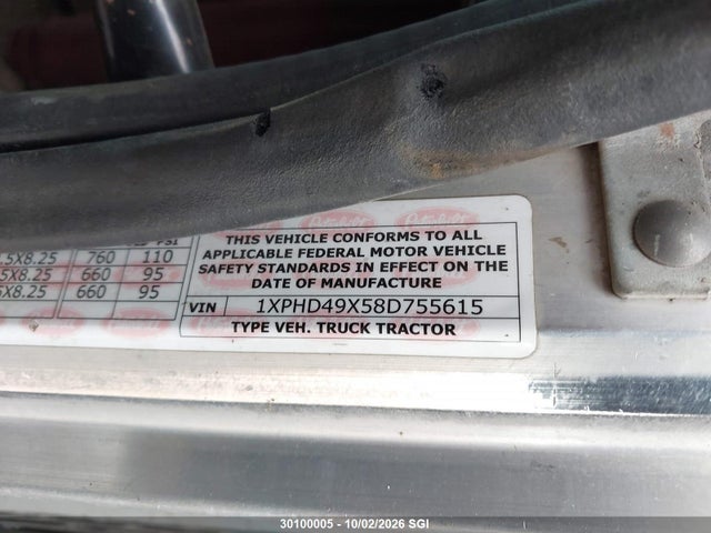 Продажа на аукционе авто 2008 Peterbilt 386, vin: 1XPHD49X58D755615, номер лота: 30100005