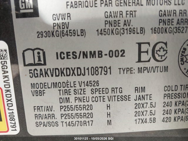 Продажа на аукционе авто 2013 Buick Enclave, vin: 5GAKVDKDXDJ108791, номер лота: 30101125