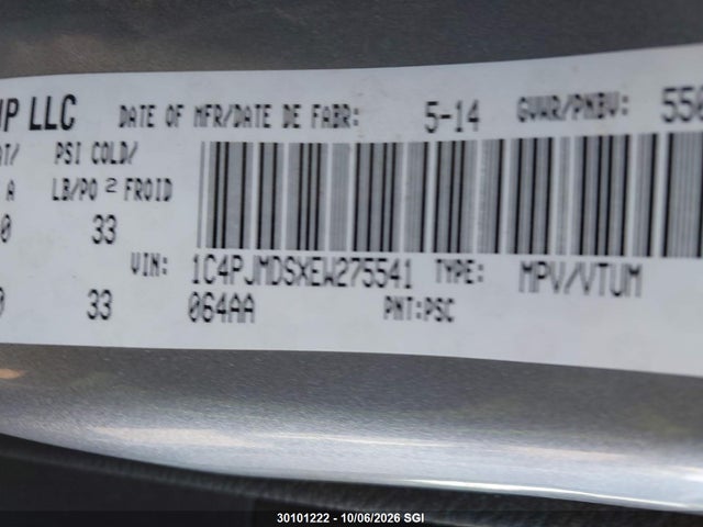 Продаж на аукціоні авто 2014 Jeep Cherokee Limited, vin: 1C4PJMDSXEW275541, номер лоту: 30101222