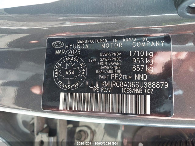 Продаж на аукціоні авто 2025 Hyundai Venue Sel/limited, vin: KMHRC8A36SU388879, номер лоту: 30101257