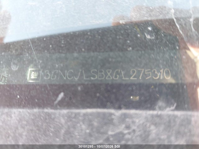 Aukcja sprzedaży 2016 Chevrolet Trax 1lt, vin: 3GNCJLSB8GL275310, numer aukcji: 30101295