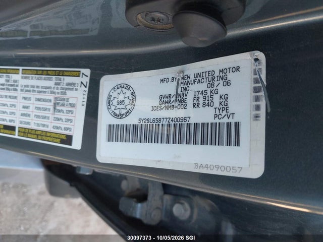 Продаж на аукціоні авто 2007 Pontiac Vibe, vin: 5Y2SL65877Z400967, номер лоту: 30097373