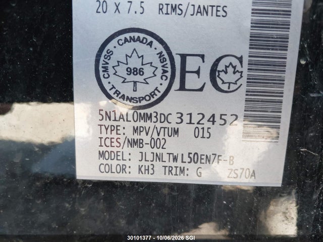 Продаж на аукціоні авто 2013 Infiniti Jx35, vin: 5N1AL0MM3DC312452, номер лоту: 30101377