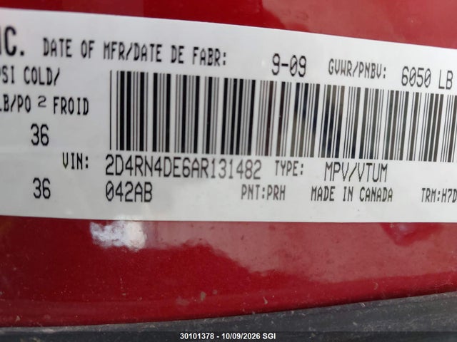 Auction sale of the 2010 Dodge Grand Caravan Se, vin: 2D4RN4DE6AR131482, lot number: 30101378