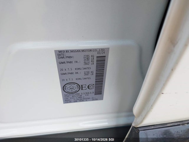5N1AZ2CS9RC119613 Nissan MURANO SL