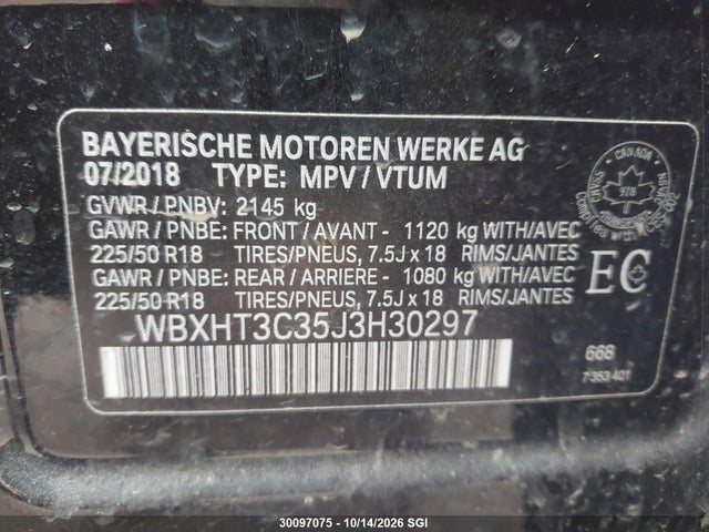 WBXHT3C35J3H30297 BMW X1 Xdrive28i