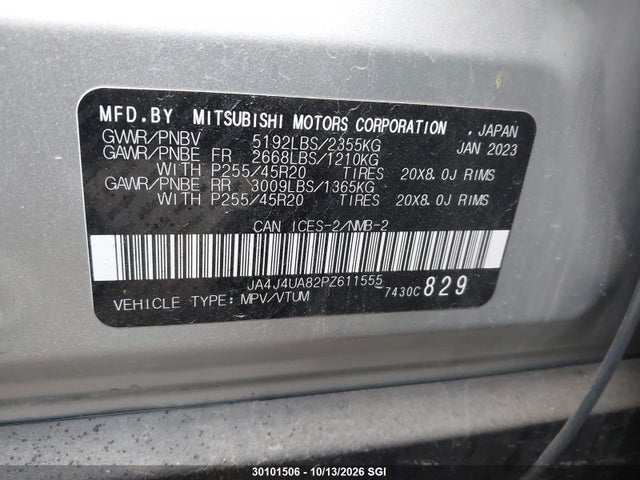 JA4J4UA82PZ611555 Mitsubishi Outlander Le/le Premium/se/sel