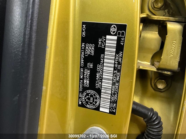 Продажа на аукционе авто 2005 Toyota Echo, vin: JTDKT123850074478, номер лота: 30099702