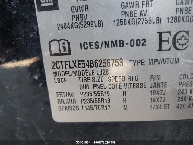 Продажа на аукционе авто 2011 Gmc Terrain Slt, vin: 2CTFLXE54B6256753, номер лота: 30101534