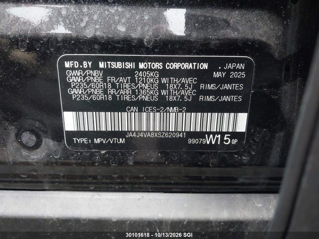 JA4J4VA8XSZ620941 Mitsubishi Outlander Le S-awc/se S-awc/sel S-awc