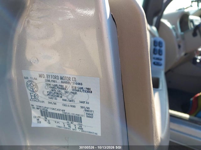 Aukcja sprzedaży 2005 Ford Escape Limited, vin: 1FMYU94115KC42169, numer aukcji: 30100526
