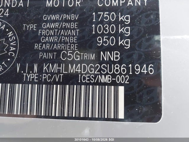 30101643 :رقم المزاد ، KMHLM4DG2SU861946 vin ، 2025 Hyundai Elantra Sel Sport مزاد بيع