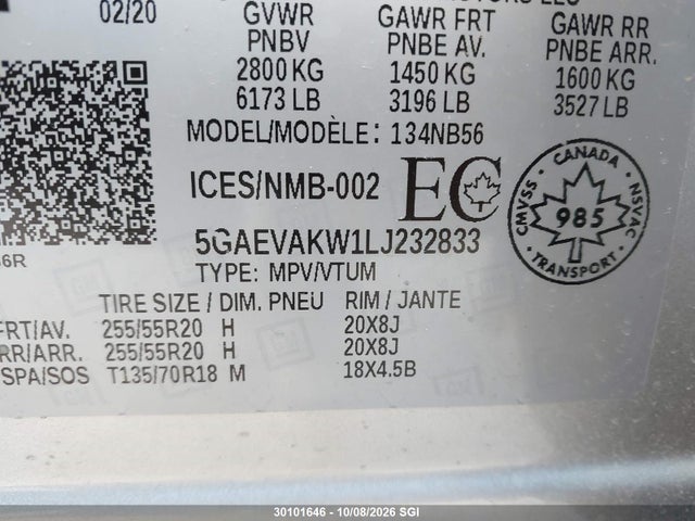 Buick Enclave Essence 2020 5GAEVAKW1LJ232833 Image 9