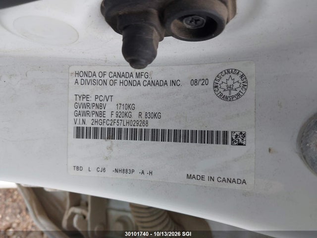 Honda Civic Lx 2020 2HGFC2F57LH029268 Image 9
