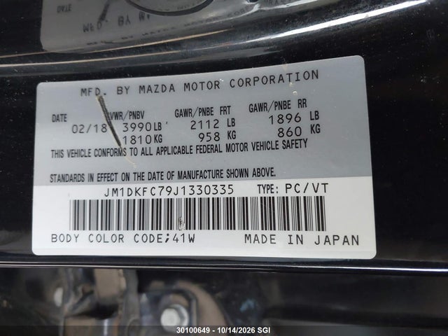 JM1DKFC79J1330335 Mazda Cx-3 Touring